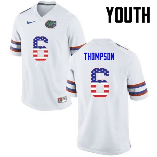 Youth Florida Gators #6 Deonte Thompson NCAA Nike White USA Flag Fashion Authentic Stitched College Football Jersey ZWN8462GJ